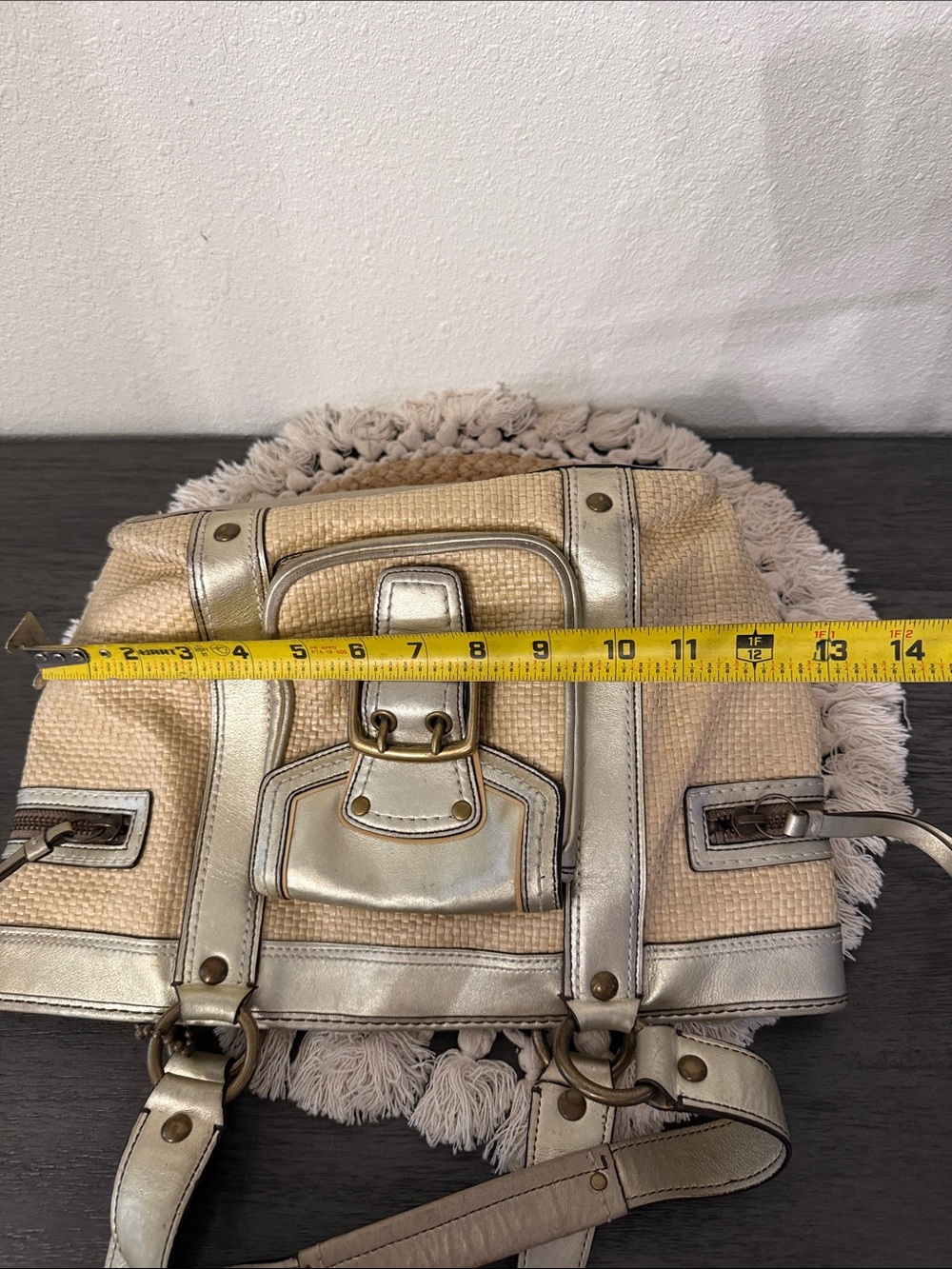 Coach Legacy Vintage Straw Metallic Gold Leather Tote Bag M05K-113 - Picture 9 of 15